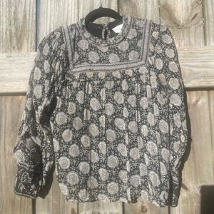 Cleobella Floral Block Patterned Blouse Size S